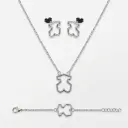 Conjunto colgante con pulsera y pendientes oso silueta (Inspiracion Tous)