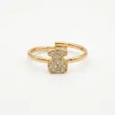 Anillo Gen amarillo con motivos de oso y brillantes (Inspiración Tous)