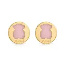 Pendientes icónico oso y gema color rosa (Inspiración Tous)
