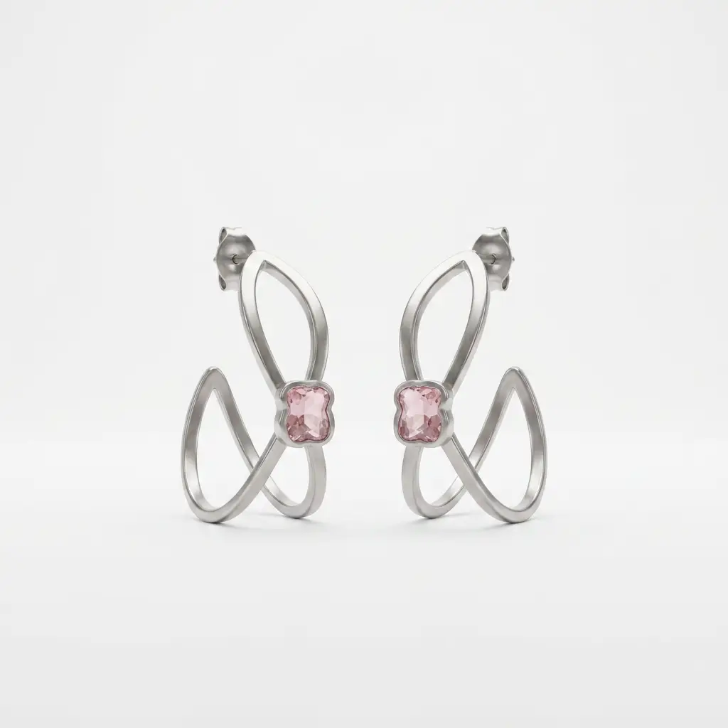 Pendientes Unode50 diseño de lineas cruzadas (Inspiracion Tous)