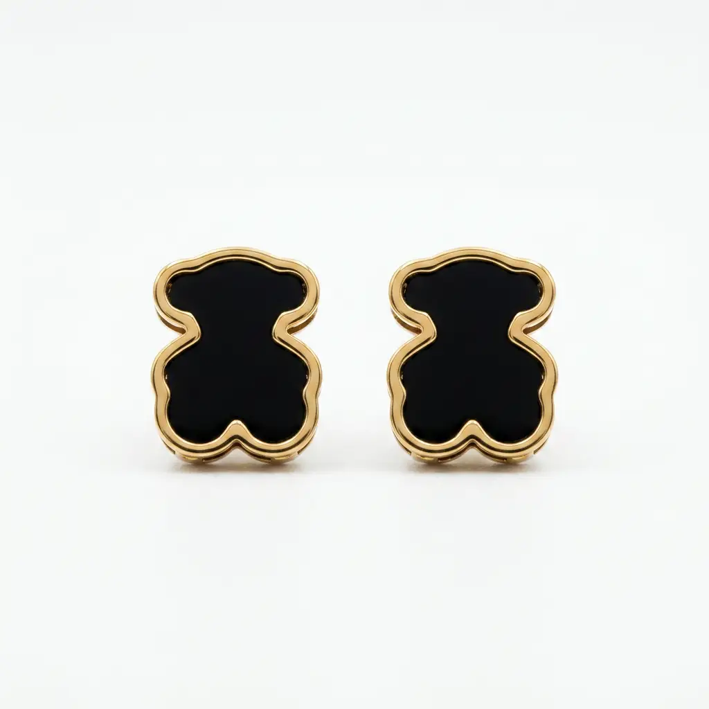 Pendientes forma icónica de oso onix (Inspiración Tous)