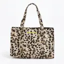 Bolso estampado de leopardo logo amarillo (Inspiración Bimba y Lola)