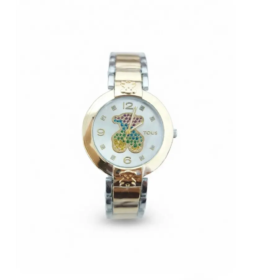 Reloj Analogico Osito Brillos Colores( Inspiracion Tous )