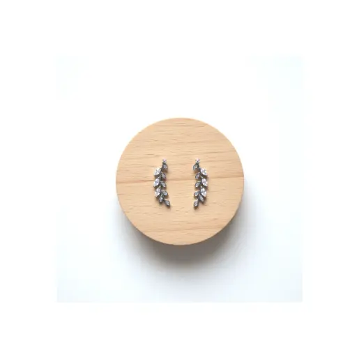 Pendientes Trepadores de Hoja Plata