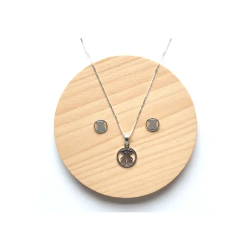Conjunto De Collar y Pendientes motivo Oso Tous Plata