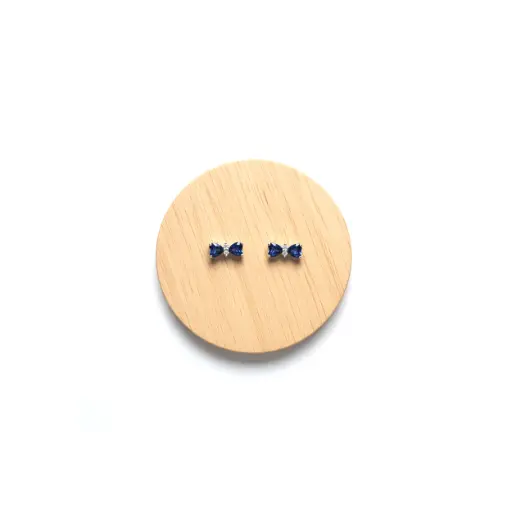 [00004418] Pendientes Forma Lazo Azul y Rosa