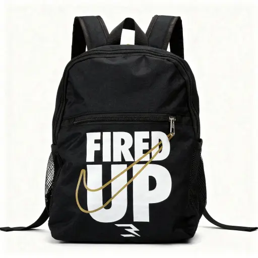 Mochila escolar negra FIRED UP (Inspiración Nike)
