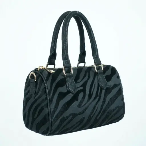 Bolso Cilindro Estampado cebra