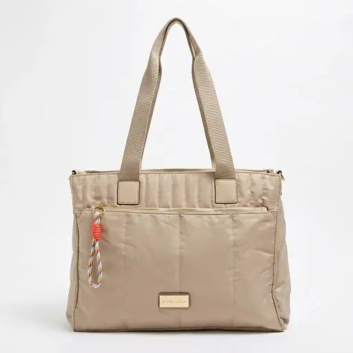 Bolso Shopper Acolchado Taupe