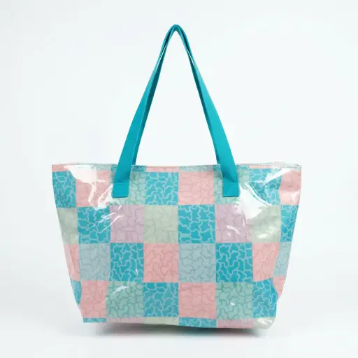 Bolso Playa Plastificado Grande Multicolor (Inspiración Tous)