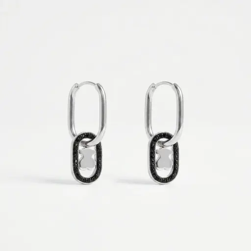 Pendientes con espinelas Negras Camille (Inspiración Tous)