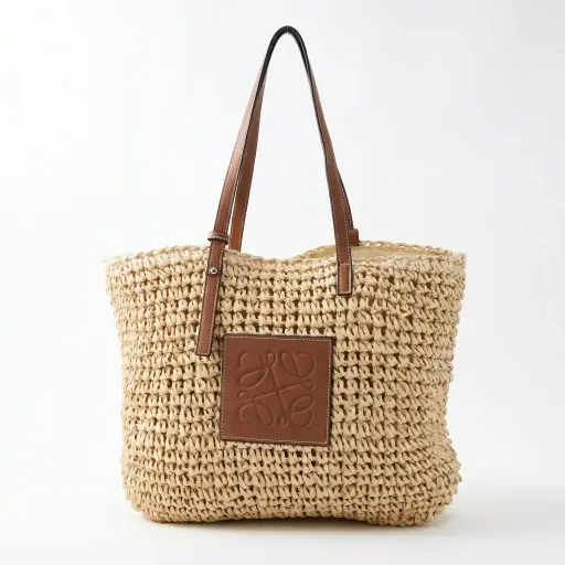 Bolso de Rafia Tipo Capazo Grande (Inspiración Loewe)