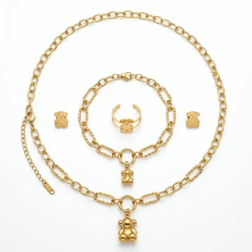 Conjunto de joyeria motivo oso (Inspiración Tous)