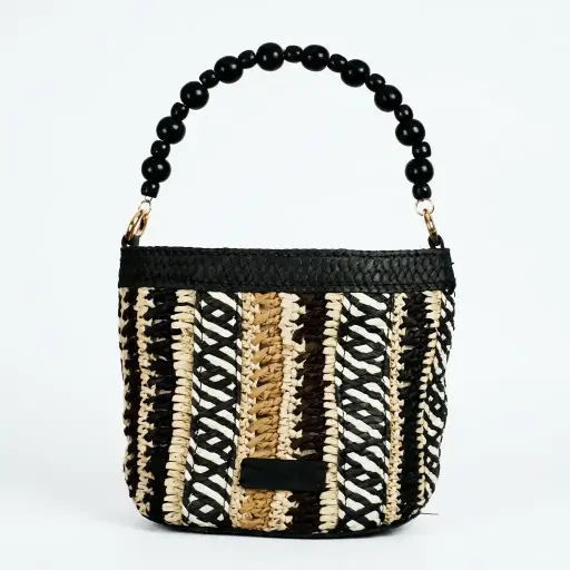 Bolso pequeño Bucket de rafia (Inspiración Irene Bag)