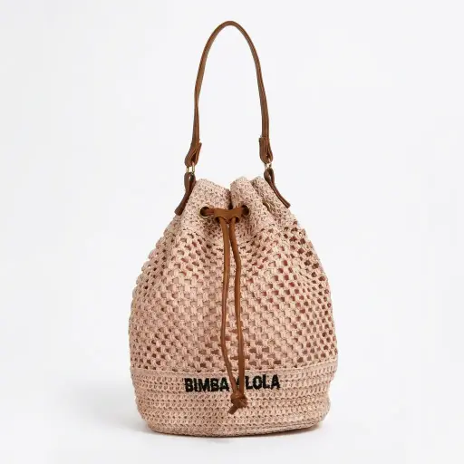 Bolso de hombro de malla de rafia (Inspiración Bimba y Lola)