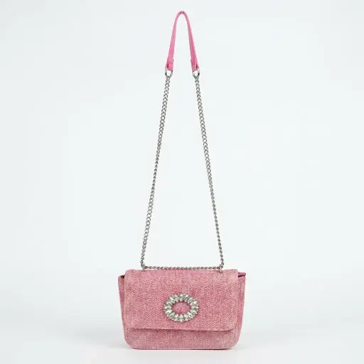Bolso de hombro broche central circular