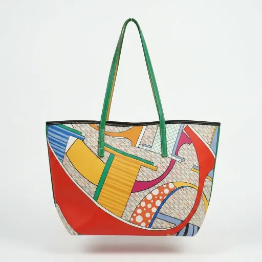 Bolso Tote Multicolor Estampado Geometrico (Inspiración CH)