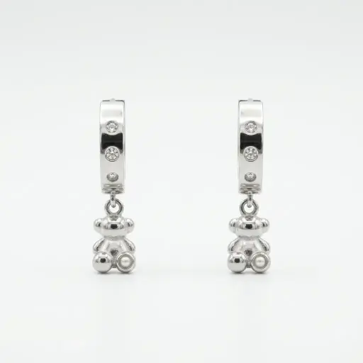 Pendientes Bold Bear con detalles colgantes forma oso (Inspiración Tous)