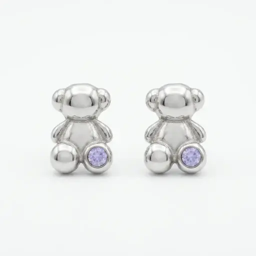 Pendientes de botón Bold Bear osito 3D (Inspiración Tous)