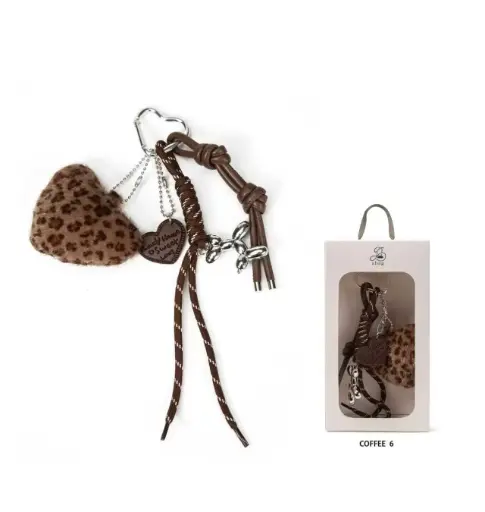 [00008335] Llavero Charms Corazon Animal Print