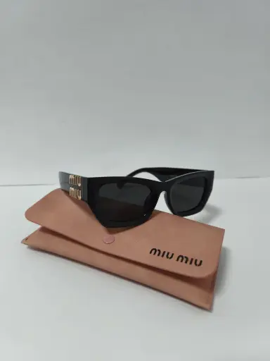 [00008558] Gafas de sol recta ngular logotipo dorado (Inspiración Miu Miu)
